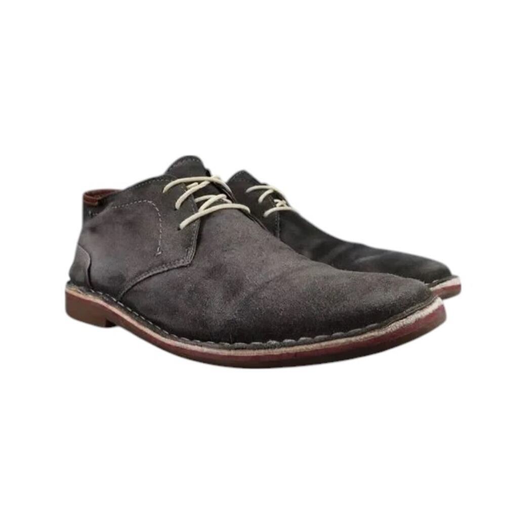 Kenneth Cole Shoes Mens 10 Oxford Desert Boot Classic Suede Dress Comfort Grey